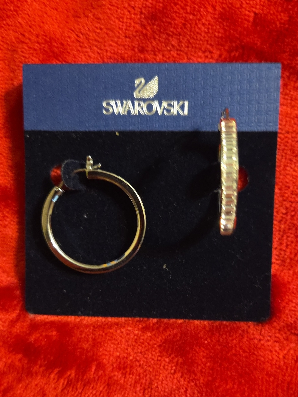 Swarovski Silver Hoop Earrings with Clear Crystal Accents